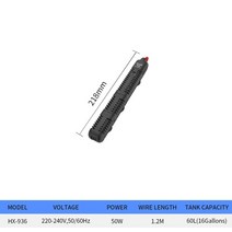 자동온도조절기 방폭 및 화상 방지 50W/100W/200W/300W/500W 수족관 다이빙 물고기 탱크 자동 온수기 온도, 01 50W_01 EU Plug