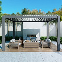 최고의 프리 스탠딩 모던 스틸 베란다 야외 전동 Pergola 쉐이드 포함 생물 기후 알루미늄, 01 3  4M