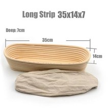 반느통 발효 빵 바구니 깜빠뉴 등나무 타원형 교정 자연 고리 버들 반죽 sourbantao Banneton DIY 주방 베이킹, 35x14x7cm
