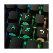 리플레이스먼트 WASD Arrow 키캡 UV 코팅 백릿 더블 Shot Cute Keycap OEM PROFILE All MX 게이밍 메케니컬 키보드 (4 Keys Arrow), 4 keys WASD