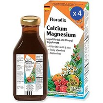 플로라딕스 칼슘 마그네슘 구연산 아연 히비스커스 캐모마일 펜넬 250ml FLORADIX Calcium and Magnesium Liquid, 4개