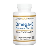 California Gold Nutrition 캘리포니아 골드 뉴트리션 오메가3 프리미엄 피쉬오일 180EPA 120DHA 100소프트젤 피쉬젤라틴 에이코사펜타엔산 도코사헥사엔산