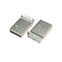 USB 2.0 남성 A 유형 PCB 커넥터 플러그 90 도 4 핀 딥 10 개, WHITE