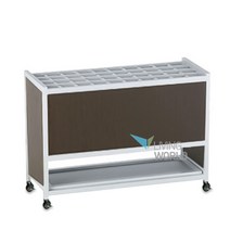 리빙월드 이동용 우산보관대 48구(열쇠무) 바퀴장착 우산꽂이, 월넛