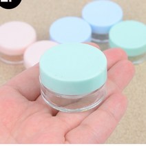 큐모아리빙 2P 납작 원형 케이스 원통용기 플라스틱원통 투명포장케이스 원형투명용기, 2개