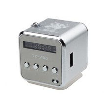 동영상플레이어 초소형라디오 휴대용 MP3 음악 플레이어 LCD 화면 증폭기 마이크로 SD TF 카드 USB 디스크 스피커 FM 라디오 전자 제품 레인보우, [01] 기타, [06] Silver