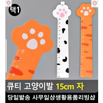 고양이 발바닥 큐티디자인 휴대용 자 사무용품 문구쇼핑몰 특이한물건 자취필수템, 화이트