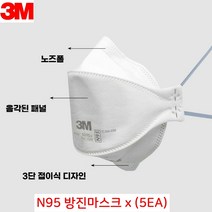 3M 공사 현장용 안면부여과식 N95 방진마스크 5ea 샌딩용 호흡보호구