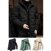 남녀 학생 후드 숏패딩 오버핏 모자 자켓 40대 20대 카키 110