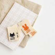 [원단쟁이] 50개]100개]-끼움라벨) 토끼와고양이 E2, 100개