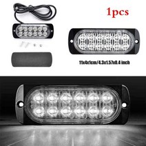 led 전조등 스파크 무드등 LED 안개등 방향 지시등 흰색 자동차 트럭 경고 안전 긴급 항상 밝은 빛 자동차 스트로브 비상 깜박이는 경고등, 12v 12led 흰색