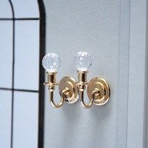 미니어처 소품 재료 크리스탈 벽조명 육일돌 오비츠, 골드