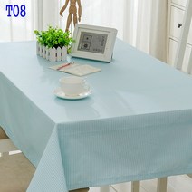 SKANDSALO 식탁보 모던 체크무늬 심플 도트 스트라이프 순면 캔버스 티테이블보 성탄 인테리어 테이블 천다기, T08-꽃다운 정이 격.-블루, C13-140*200