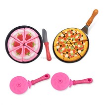 KKT 소꿉놀이 음식 커팅 피자 딸기 케익 모형 자르기 세트 유아 장난감 어린이집 완구 교구 소꿉놀이 집콕놀이 조카선물 아기 장난감 어린이날 선물 크리스마스 선물, C:피자1+케익1세트
