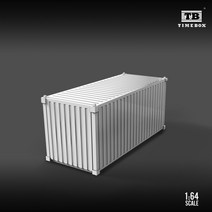 TimeBox 디자인 1:64 합금 컨테이너 20피트 컨테이너 운송 트럭, 컨테이너 - 화이트 에디션