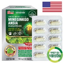 미국직수입 혈행개선 미네징코앤시아 60캡슐 6중복합(은행잎추출물+미네랄5종)아연 셀레늄, 1개