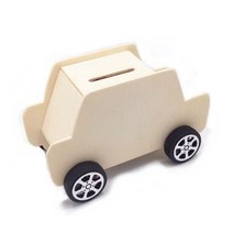 나무자동차저금통/바퀴포함, 1개