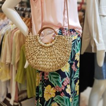 파파야 반달라탄왕골가방