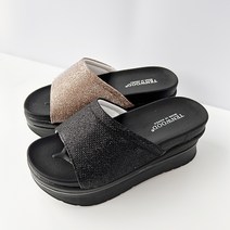 비즈 통굽 여성슬리퍼 225-250 (7cm) 쿠션 키높이 실외 실내 사무실 미용실