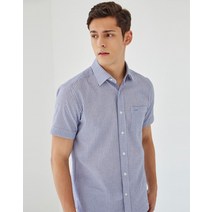 22SS [2차 리오더 상품][Cool Cotton] 쿨코튼 네이비 스트라이프 면혼방 시어서커 셔츠 DMSH2B305N2