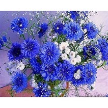 보석십자수 LED 도안 도구 구슬십자수 펜 5D DIY 페인팅 블루 수레 국화 크로스 스티치 키트 전체 드릴 스퀘어 자수 모자이크 꽃 그림, [06] Square Drill 60x80cm, [01] WHITE
