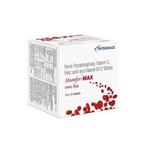 철분 Nutranix Hrz 150 Tablets | Iron Folic Acid Supplement Vitamin C & Vitamin-B12 Supports Blood Bu