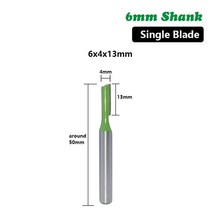 트리머 목공 라운딩 라우터 커터 코너 커터 생크 밀링 나무 조각 스트레이트 비트 텅스텐 카바이드 싱글 더블 라운더 모서리컷팅기코너재단기 모서리컷팅기, 6x4x13