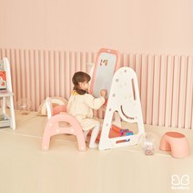 베네베네 7in1 멀티플 유아 아기 자석보드+책상+책장+농구대+의자세트, 핑크