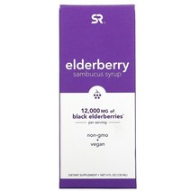 스포츠 리서치 엘더베리 삼부커스 시럽 12 000mg 120ml(4fl oz)