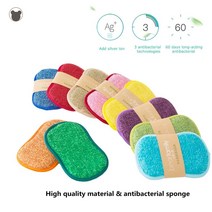 미니 소형식 업소용 가정용 식기세척기 4pcs 항균 청소 스폰지 매직 스폰지 멜라민 스폰지 주방 스폰지 설거지 주방 수세미 팬 브러시, 4팩 색상 랜덤