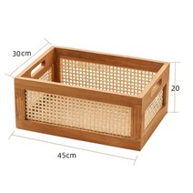 원목수납바구니 대나무틀 수납함 라지 데스크 토이북 우드 서랍형 수납함, 45 30 20cm