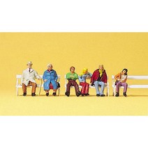 Preiser 10027 디오라마 미니어처 테라리움 공원 벤치 의자의 사람 6명 세트 사람 피규어 모형 1:87 사이즈
