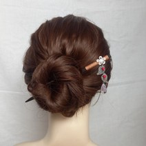 리프 드롭 나무비녀 전통비녀 올림머리 셀프헤어 뒤꽂이