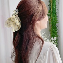 블로썸 꽃잎 헤어 집게핀 명품 백화점 반머리 올림머리 왕리본 나비 플라워 삔 대형 머리핀