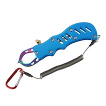 LXJ 알루미늄 합금 다기능 물고기 조절기 휴대형 피쉬 클램프 피싱 파워그립, K2A 블루 (컬러 티타늄 판)