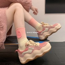 YAPOGI 레인보우 포니~2023 봄 뉴 웨이브 통굽 단건차 같은 스포츠 캐주얼 슬립온 패션 액세서리 여성 패션 해외 직구 외투