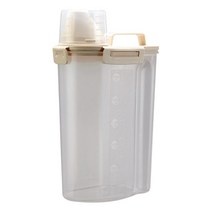 GURMING 반려동물 강아지 고양이 사료통 1.5L 2.5L, 사료통 베이지