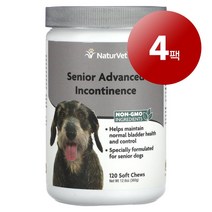 리암마켓 NaturVet 네이처벳 노견용 인칸터넌스 관리 보충제 소프트츄 120개 360g 1팩, 4팩