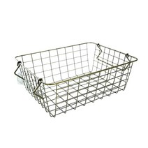 팬트리수납 와이어바스켓 사각 철제바구니 적층수납, 엔틱골드