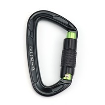 24KN Carabiner 자동 잠금 D-링 버클 알루미늄 등산 Rappelling 클립 야외 멀티 도구 캠핑 용품, 04 Black green