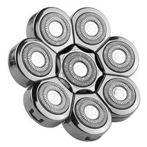 전기면도날 헤드 교체 전기 면도기 블레이드 8d 플로팅 헤드 핏 프리덤 남성 대머리 손질 커터 헤드 방수 면도날 액세서리 호환, 8d-실버