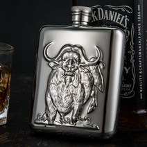휴대용 술병 보틀 6oz 동물 조각 힙플라스크 보드카 양주병 백패킹 캠핑 위스키, 1개, 황소