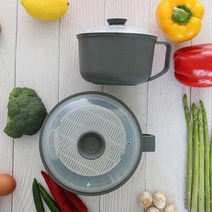 레몬글라스 전자레인지 전용 핸디 스마트 찜기 손잡이형 2종 세트(1000ml+1500ml) 전자렌지지찜기 전자렌지용기 계란찜기 라면기 감자찜기, 8피스, 스마트찜기2종-그레이