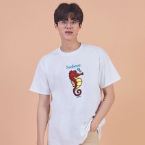 키밍 해마 캐릭터티 프린팅티셔츠 의류프린팅 단체여행옷 소량인쇄티셔츠 티셔츠제작 단체복주문