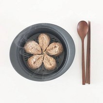 디자인앤쿠 전자레인지 실리콘 고온찜기 1 2 미니 이유식 마법용기 냄비형찜기 세트, 고온찜기2+디쿠찜기미니 그레이