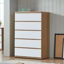 사토 5단 서랍장 800, 색상:아카시아화이트