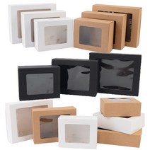 골든트리 안이보이는 접이식 사각 투명창 선물케이스 포장상자 선물박스 포장봉투, 대 - 화이트