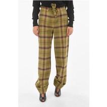 Alberta Ferretti TARTAN CHECKERED FLANEL PANTS 위드 웨이스트 DRAWSTRING A030666381439