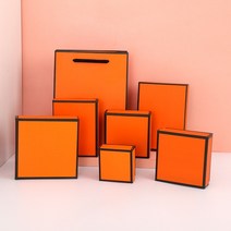 다채로운 쥬얼리 박스 멀티 사이즈 반지 귀걸이 홀더 목걸이 정리함 선물 토트 백 새해 크리스마스, [04] gift bag 12x16cm, [01] orange without bow