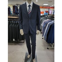 인디안 남성 간절기 울혼방스판 네이비 잔체크 일반핏 정장세트(MAC GAVF 8211)